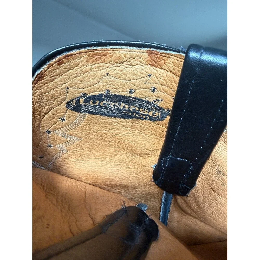 Lucchese 2000 Western Embroidery Leather Roper Boots | USA Made | Men’s 8.5 D